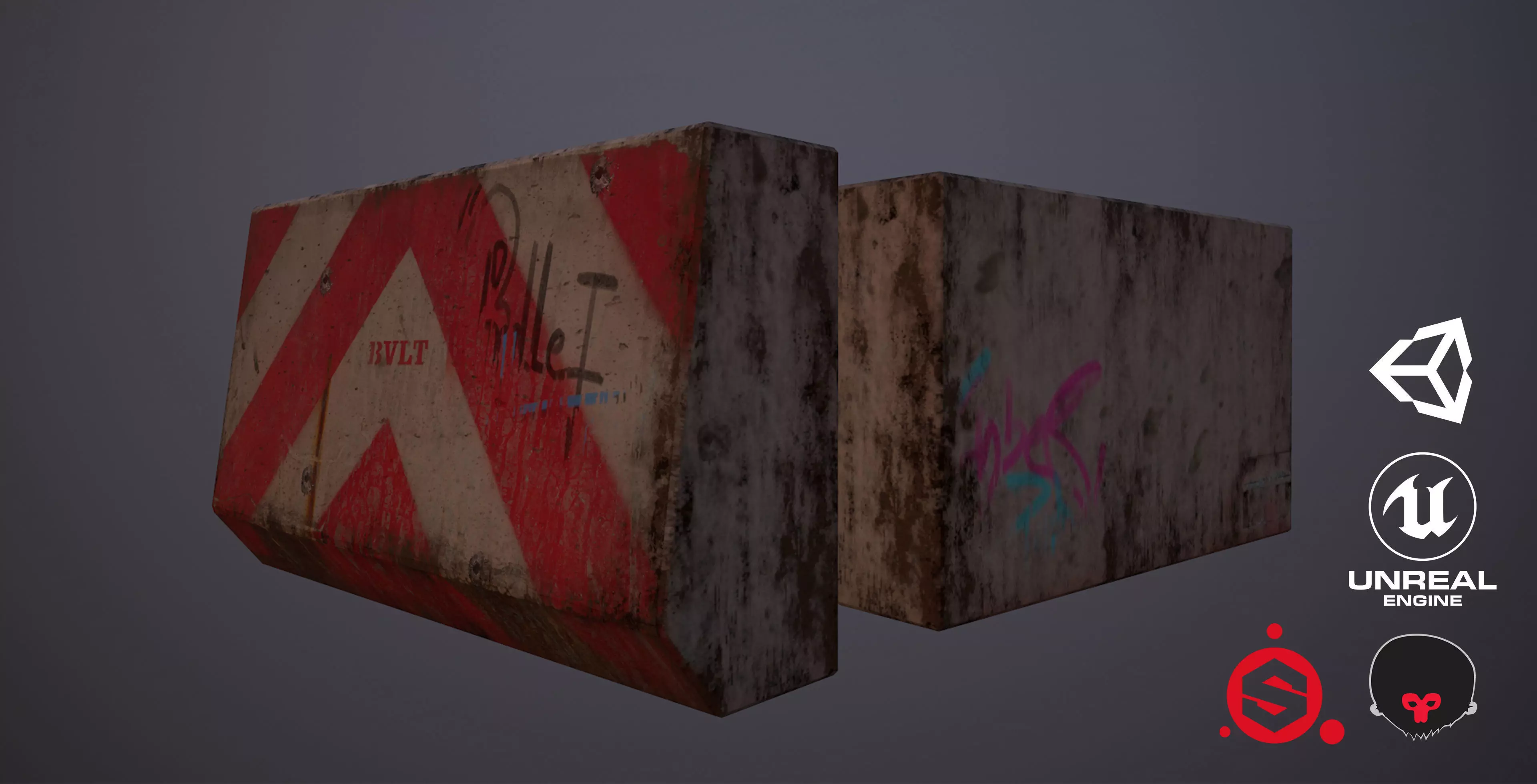 Street Barricade Low-poly 3D model_0