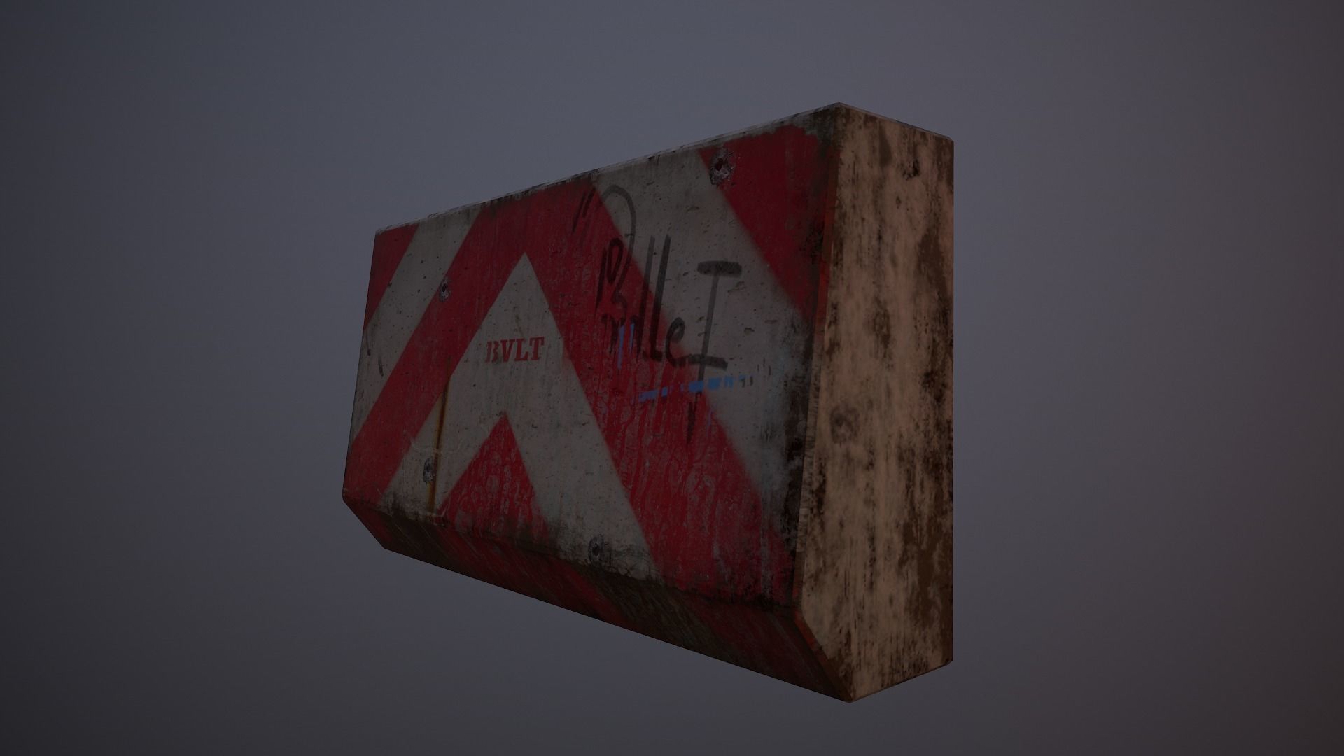 Street Barricade Low-poly 3D model_4