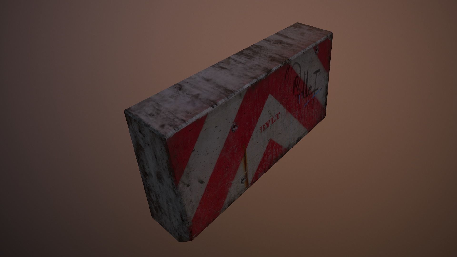 Street Barricade Low-poly 3D model_5