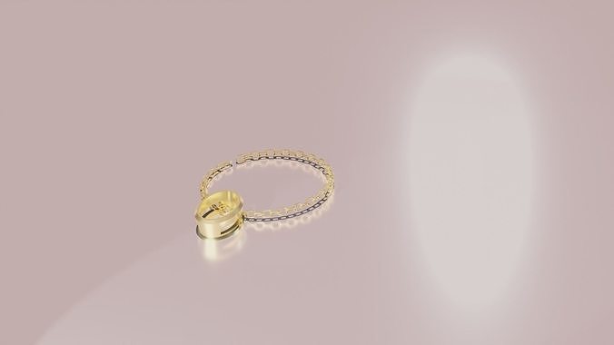 Stone-Setting Oval Pendant Gold 3D print model