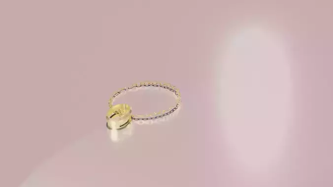Stone-Setting Oval Pendant Gold 3D print model