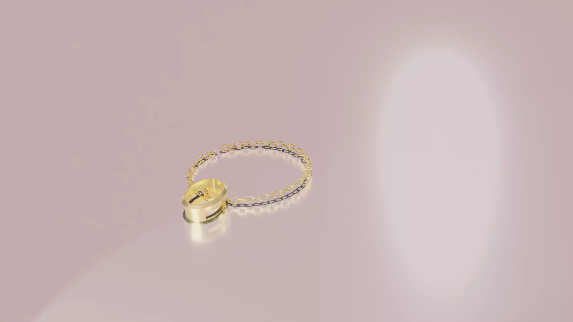 Stone-Setting Oval Pendant Gold 3D print model_0