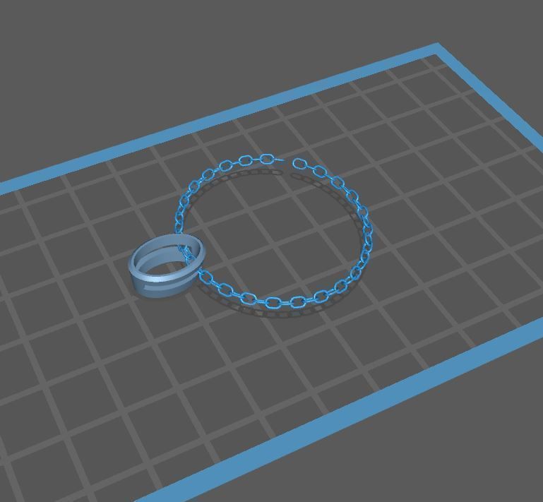 Stone-Setting Oval Pendant Gold 3D print model_3