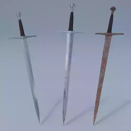 Sword two swords Low-poly 3D model