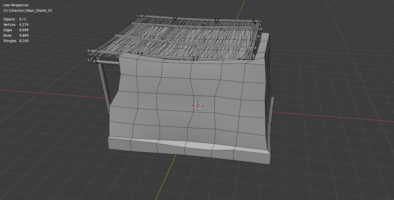 Basic Shelter Low-poly 3D model_12