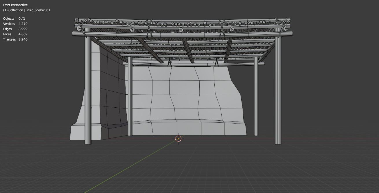 Basic Shelter Low-poly 3D model_13