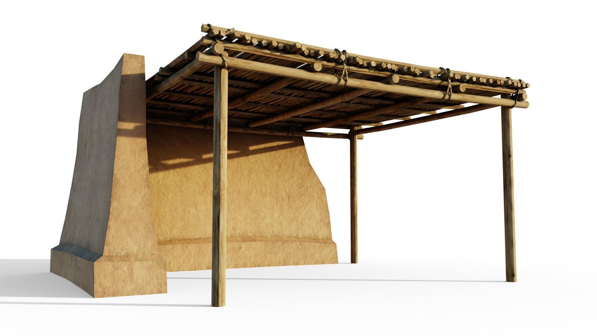 Basic Shelter Low-poly 3D model_4