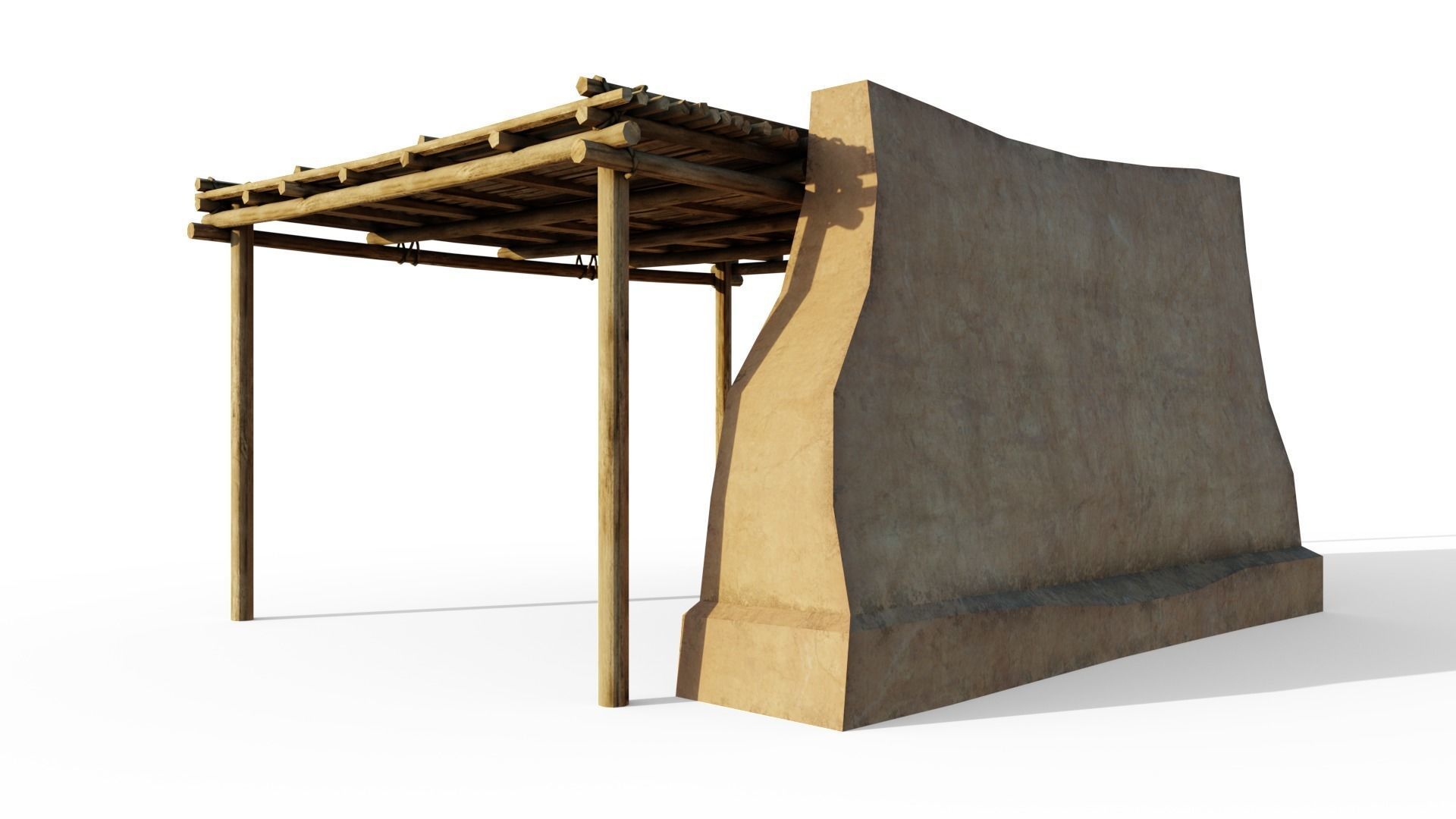 Basic Shelter Low-poly 3D model_7