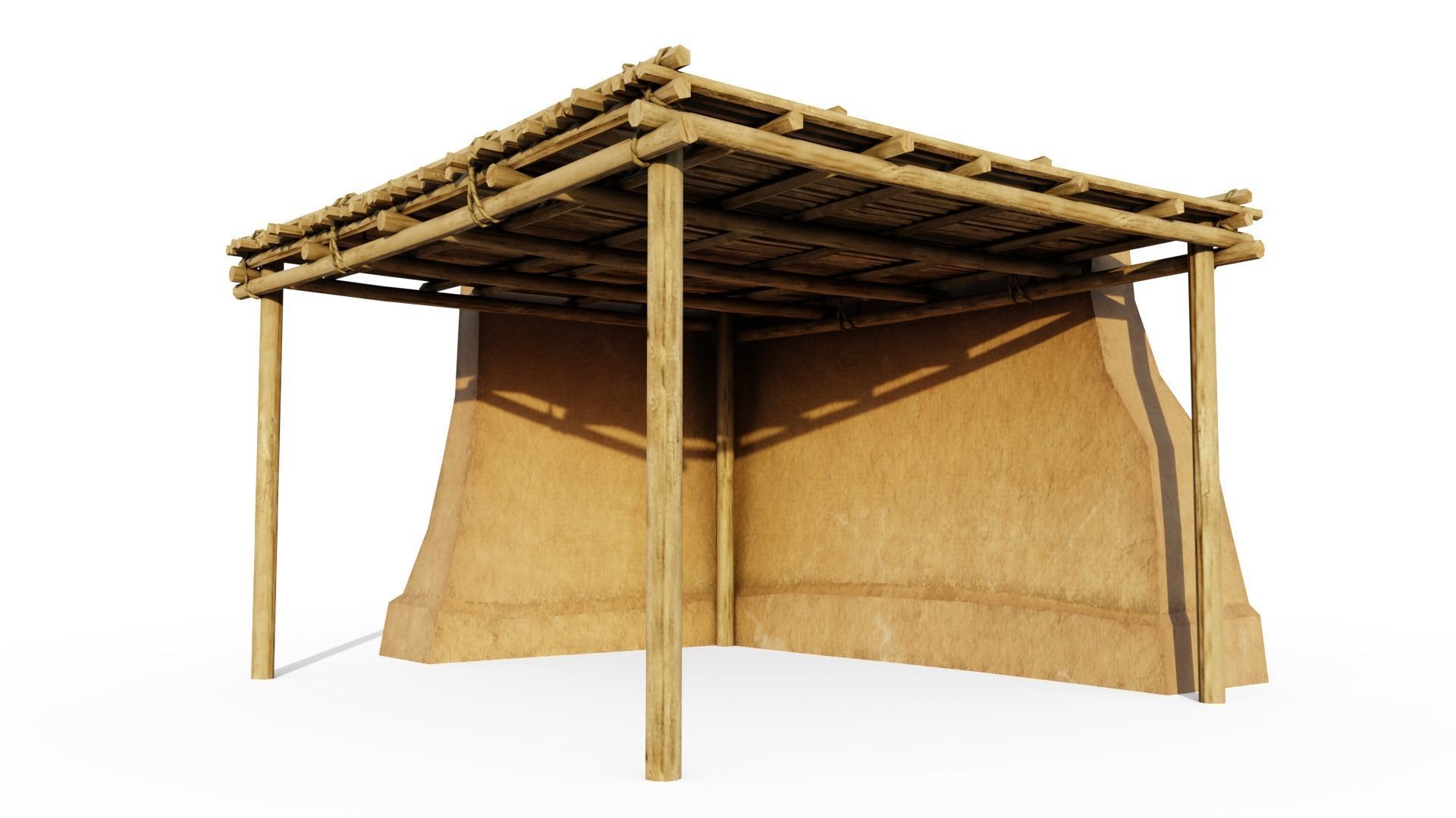 Basic Shelter Low-poly 3D model_5