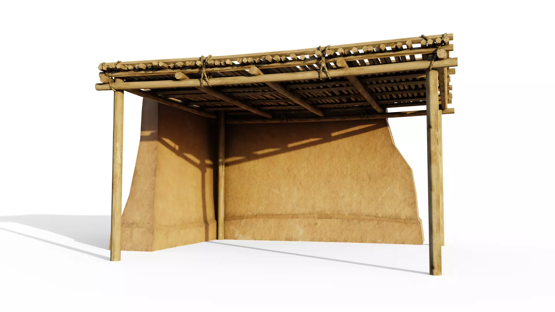 Basic Shelter Low-poly 3D model_0