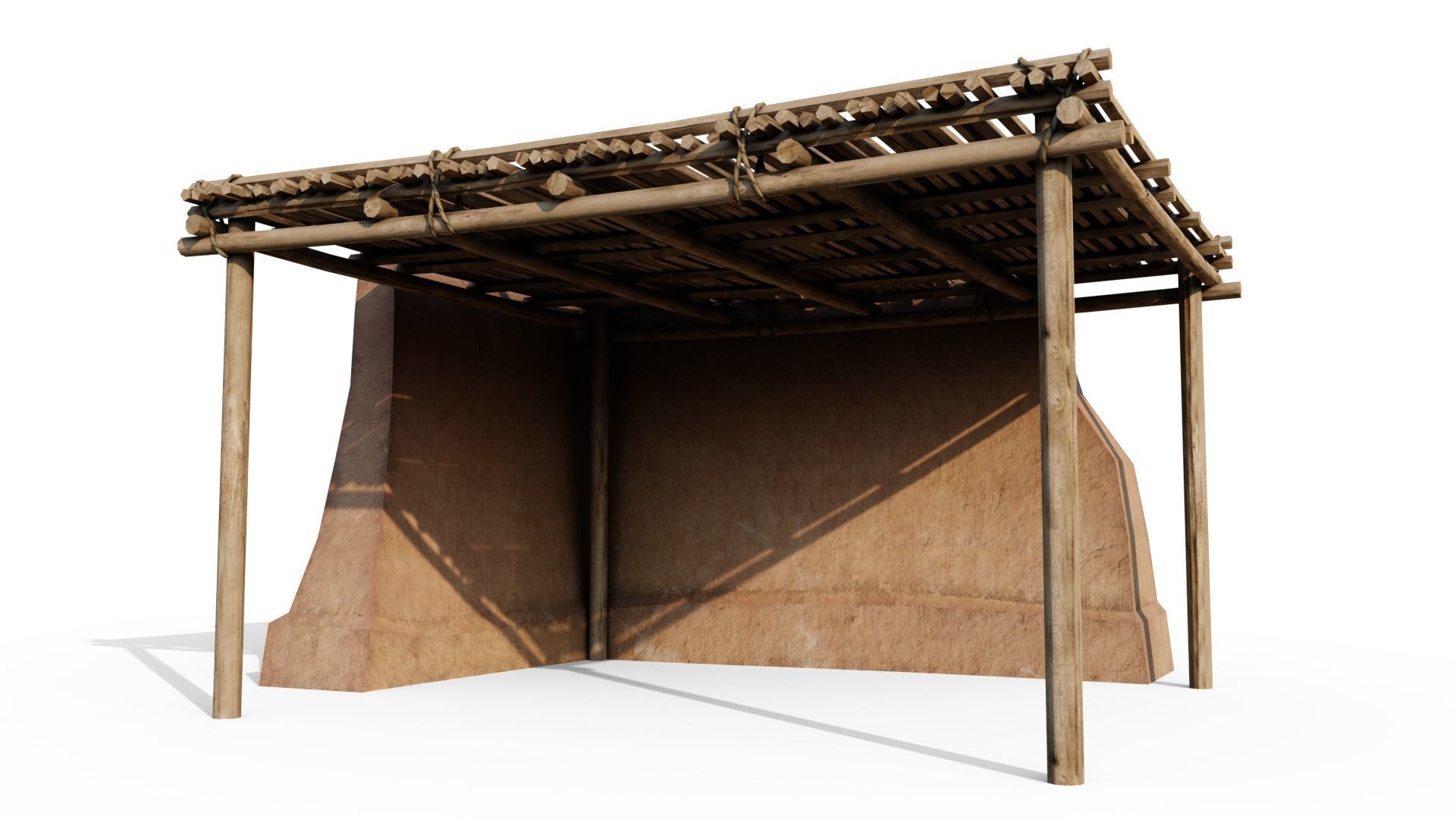 Basic Shelter Low-poly 3D model_1