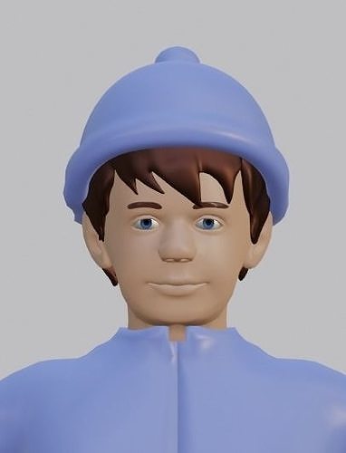 Character With Winter Cloths Low-poly 3D model version2 Free 3D model