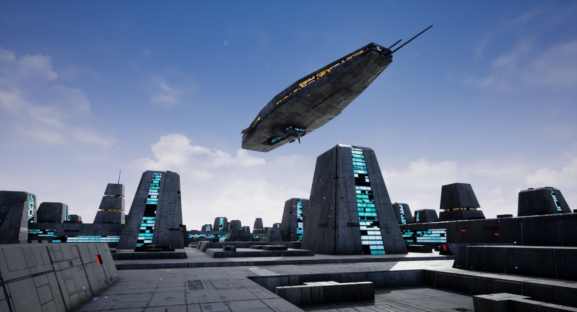 Sci-Fi City Landscape UE4 Low-poly 3D model_20