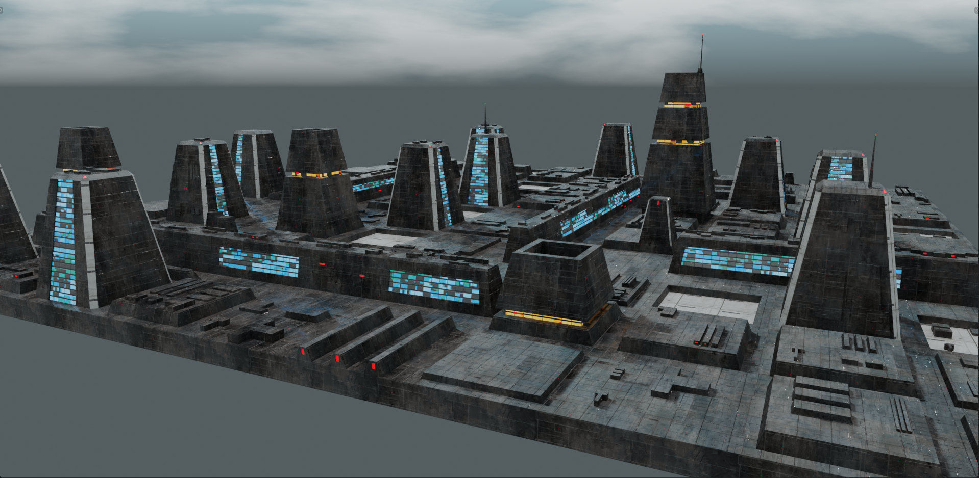 Sci-Fi City Landscape UE4 Low-poly 3D model_15