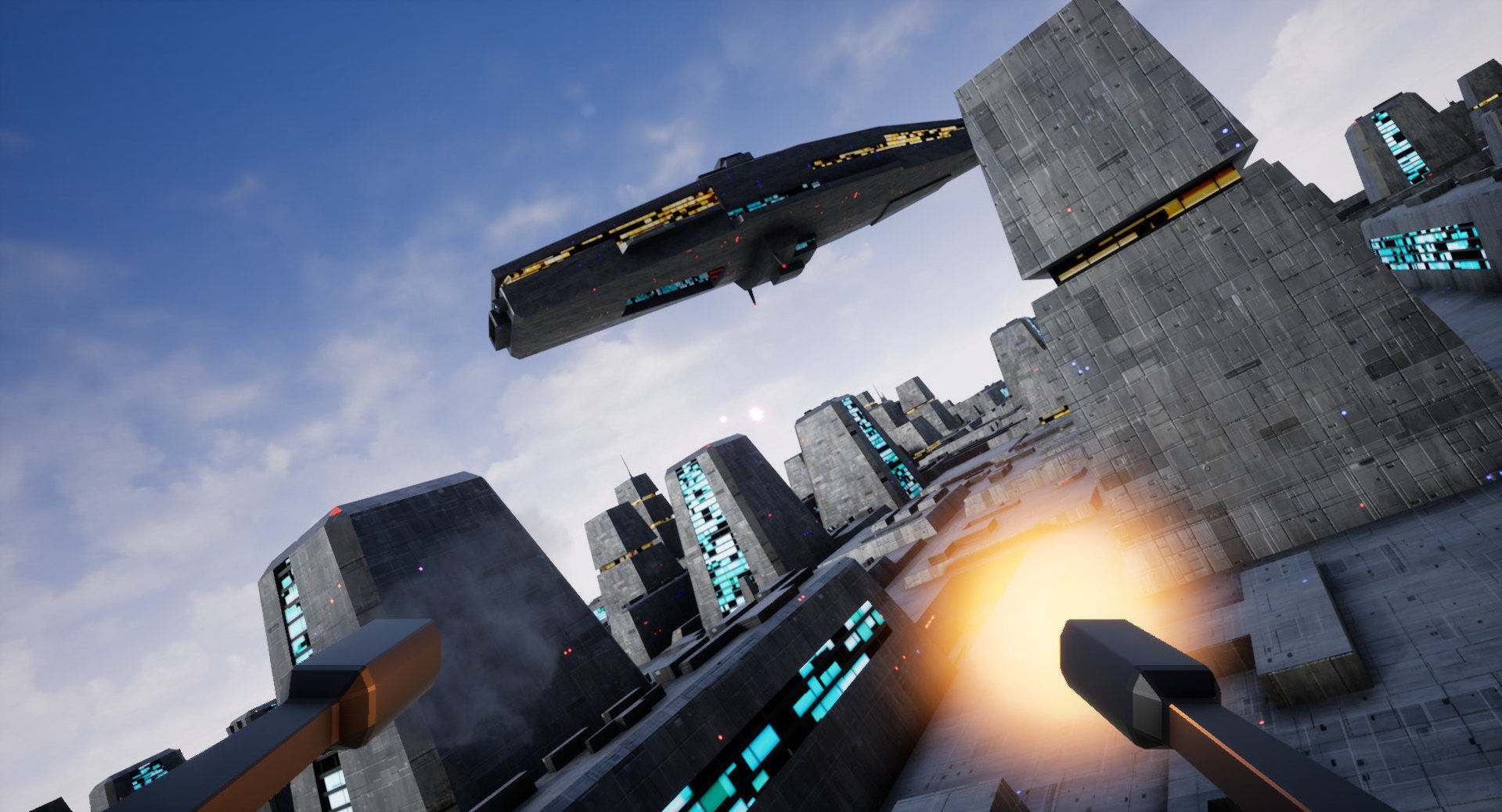 Sci-Fi City Landscape UE4 Low-poly 3D model_8