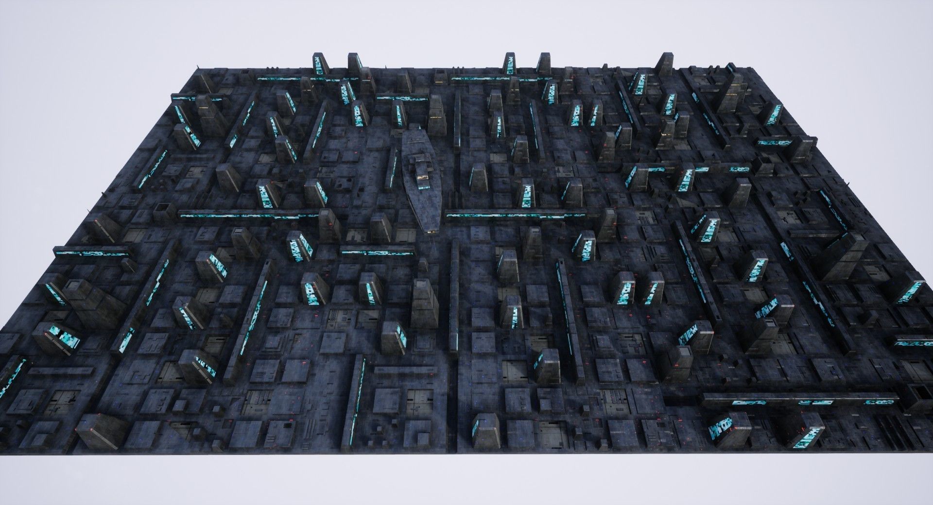 Sci-Fi City Landscape UE4 Low-poly 3D model_19