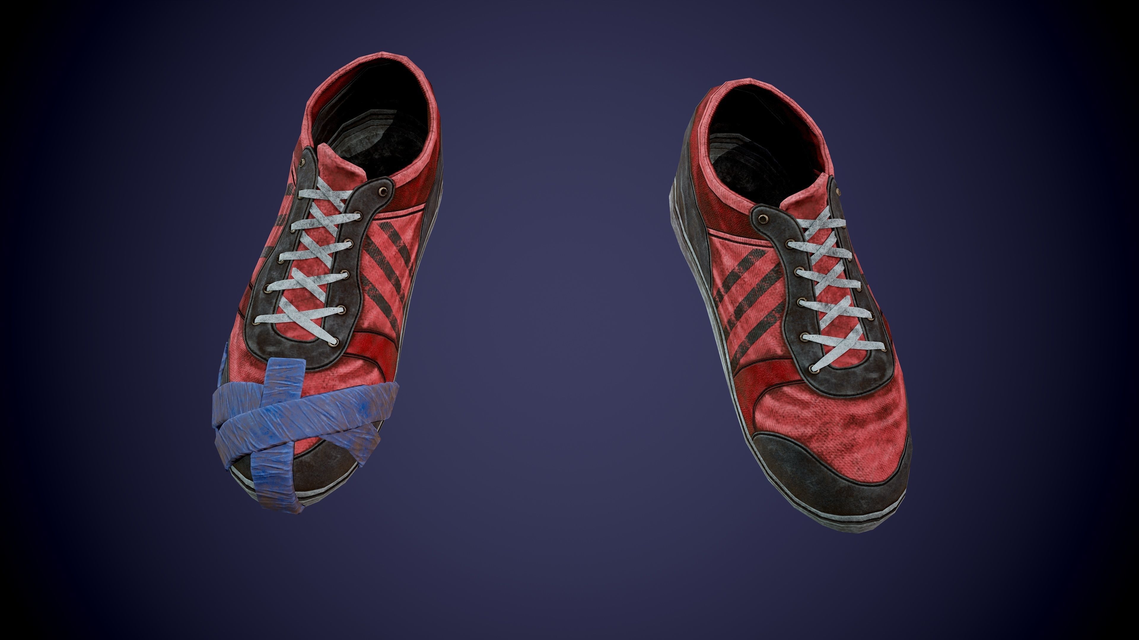 Post apocalyptic shoes Low-poly 3D model_18
