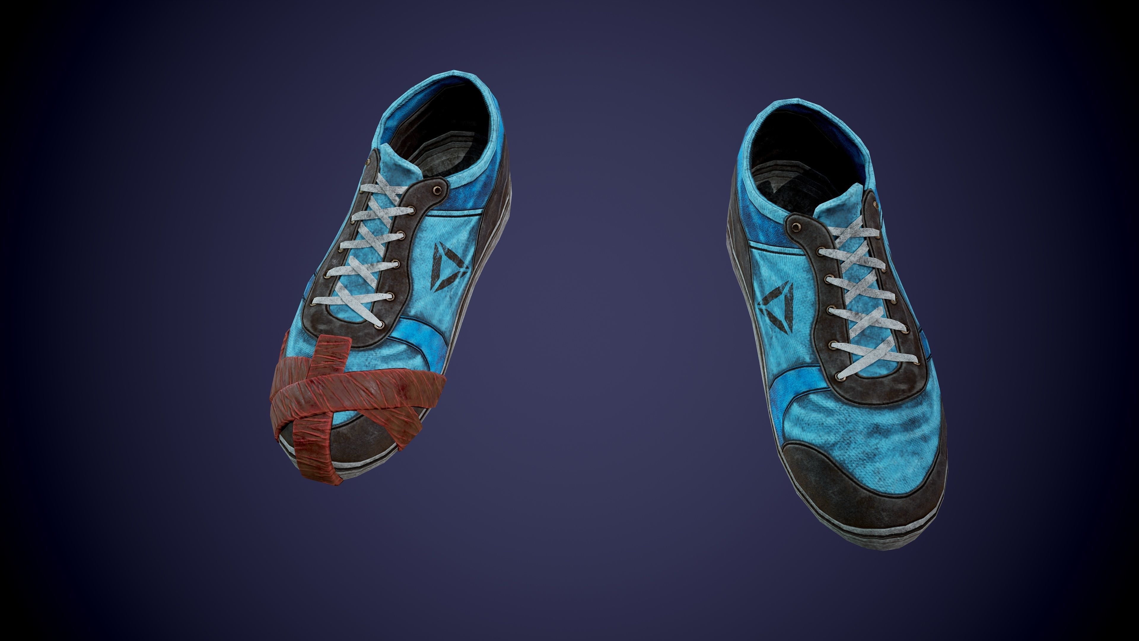 Post apocalyptic shoes Low-poly 3D model_13