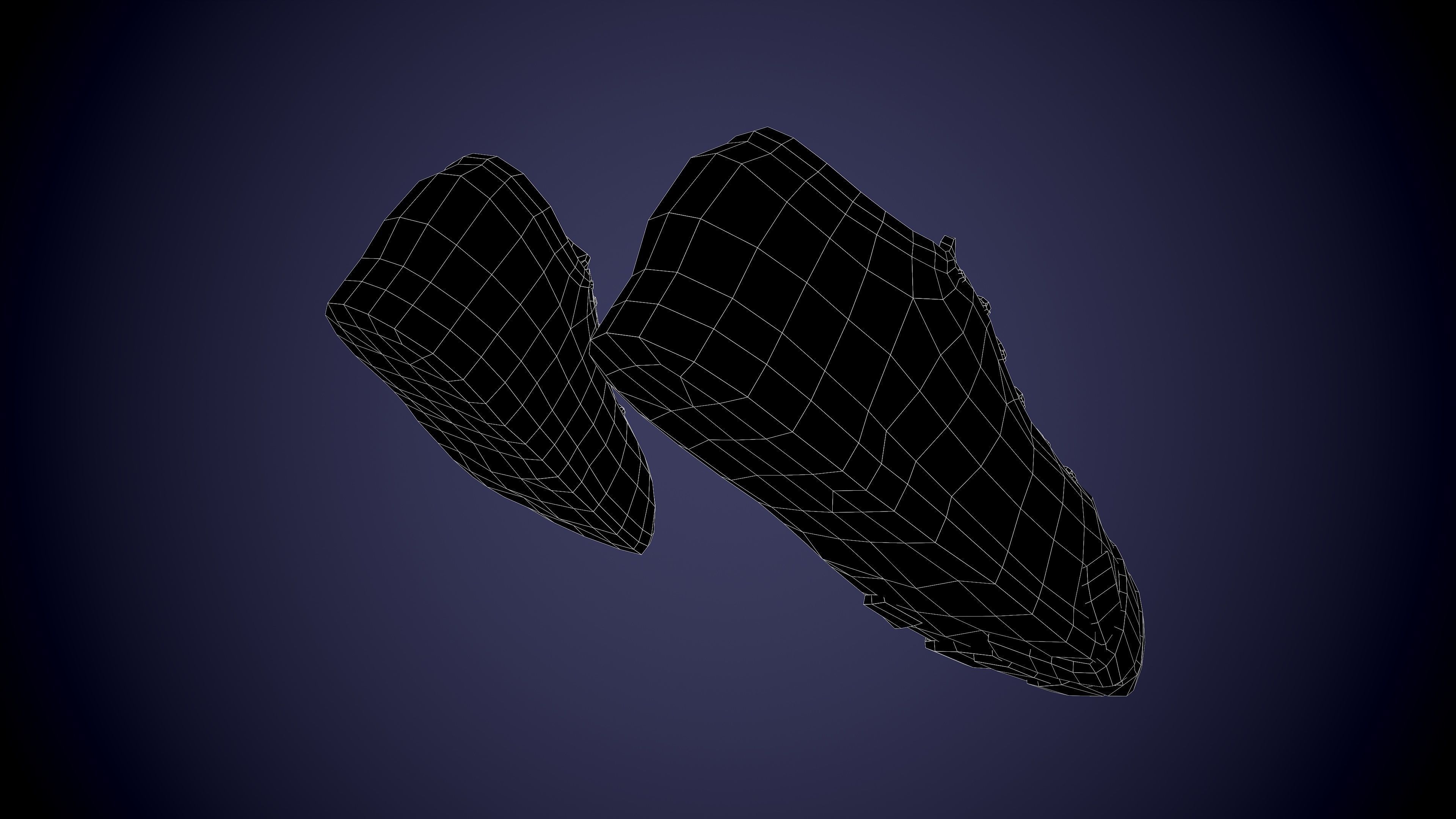 Post apocalyptic shoes Low-poly 3D model_26