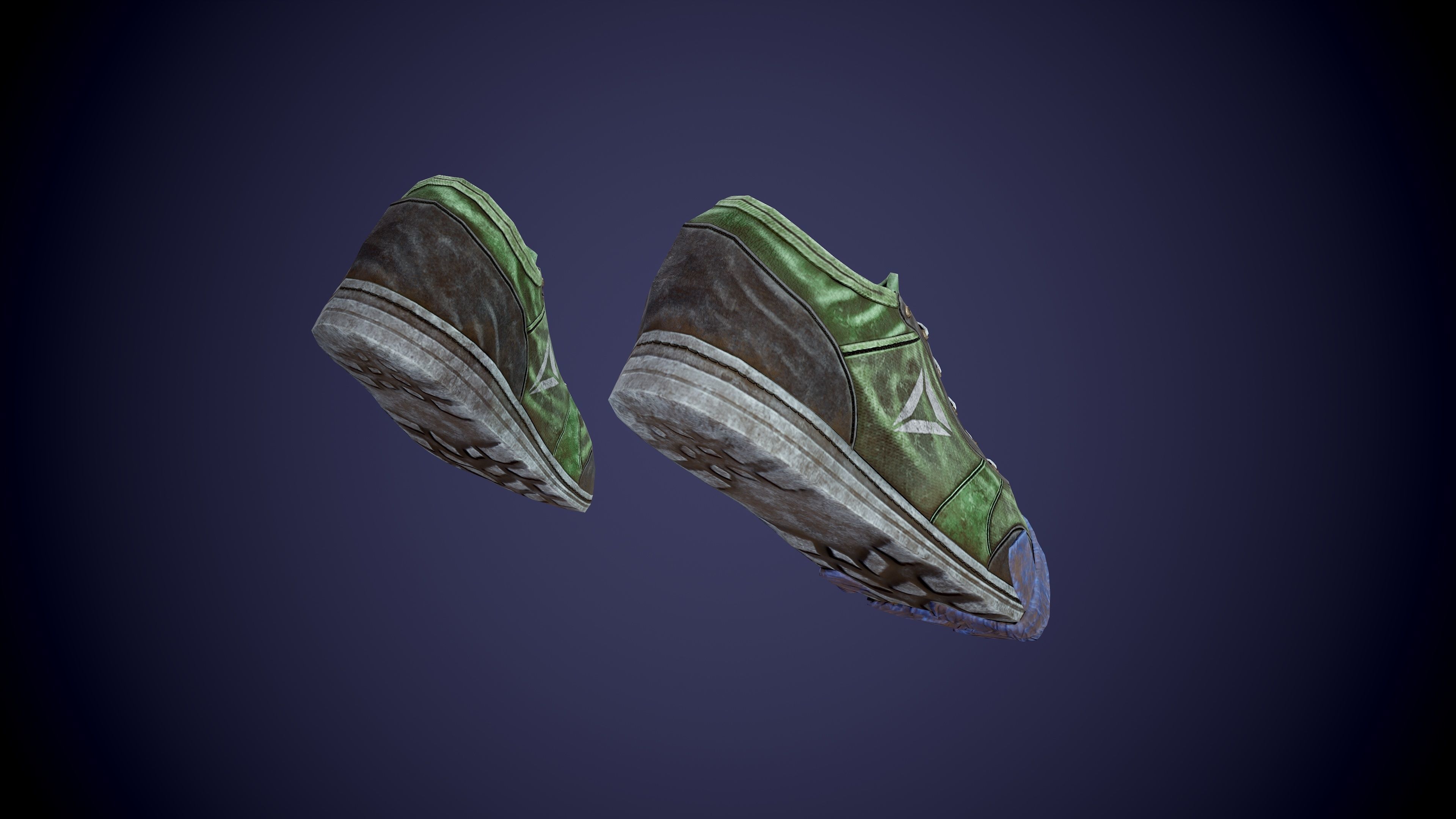 Post apocalyptic shoes Low-poly 3D model_11