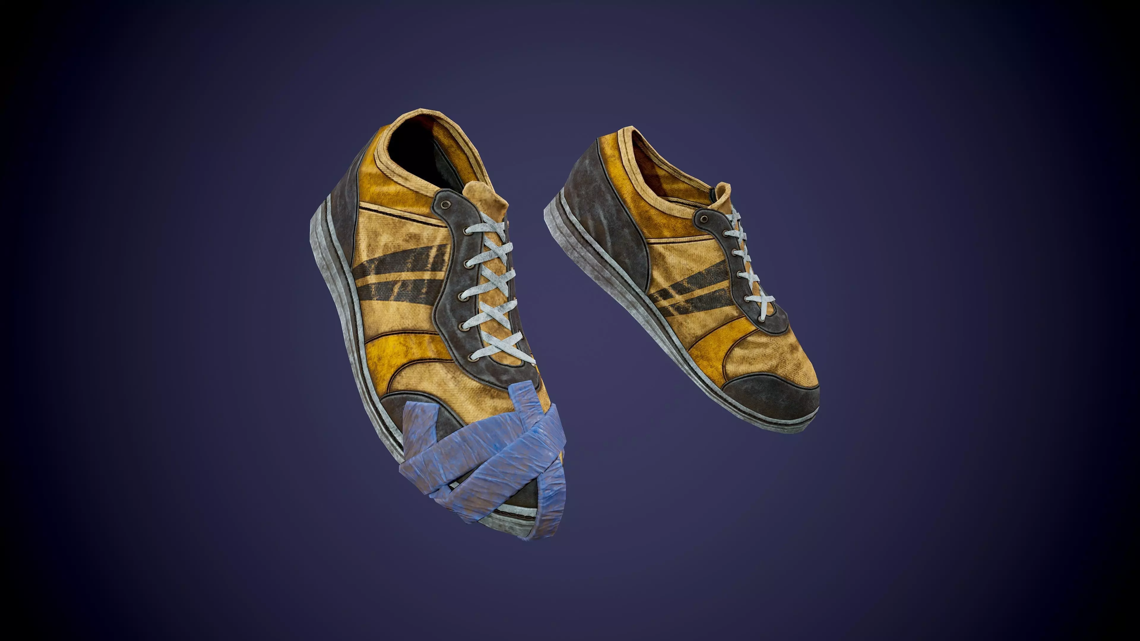 Post apocalyptic shoes Low-poly 3D model_0