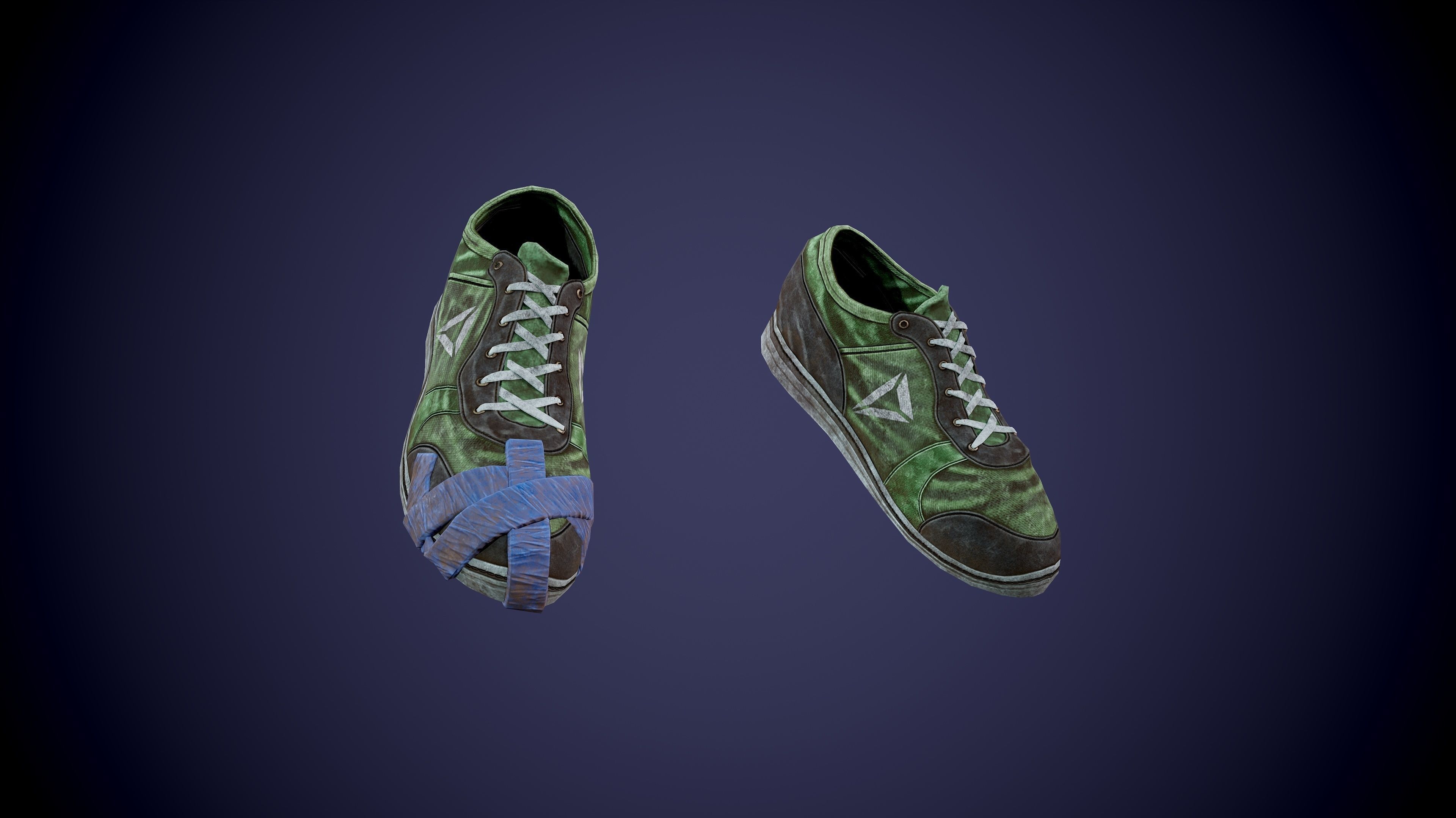 Post apocalyptic shoes Low-poly 3D model_7