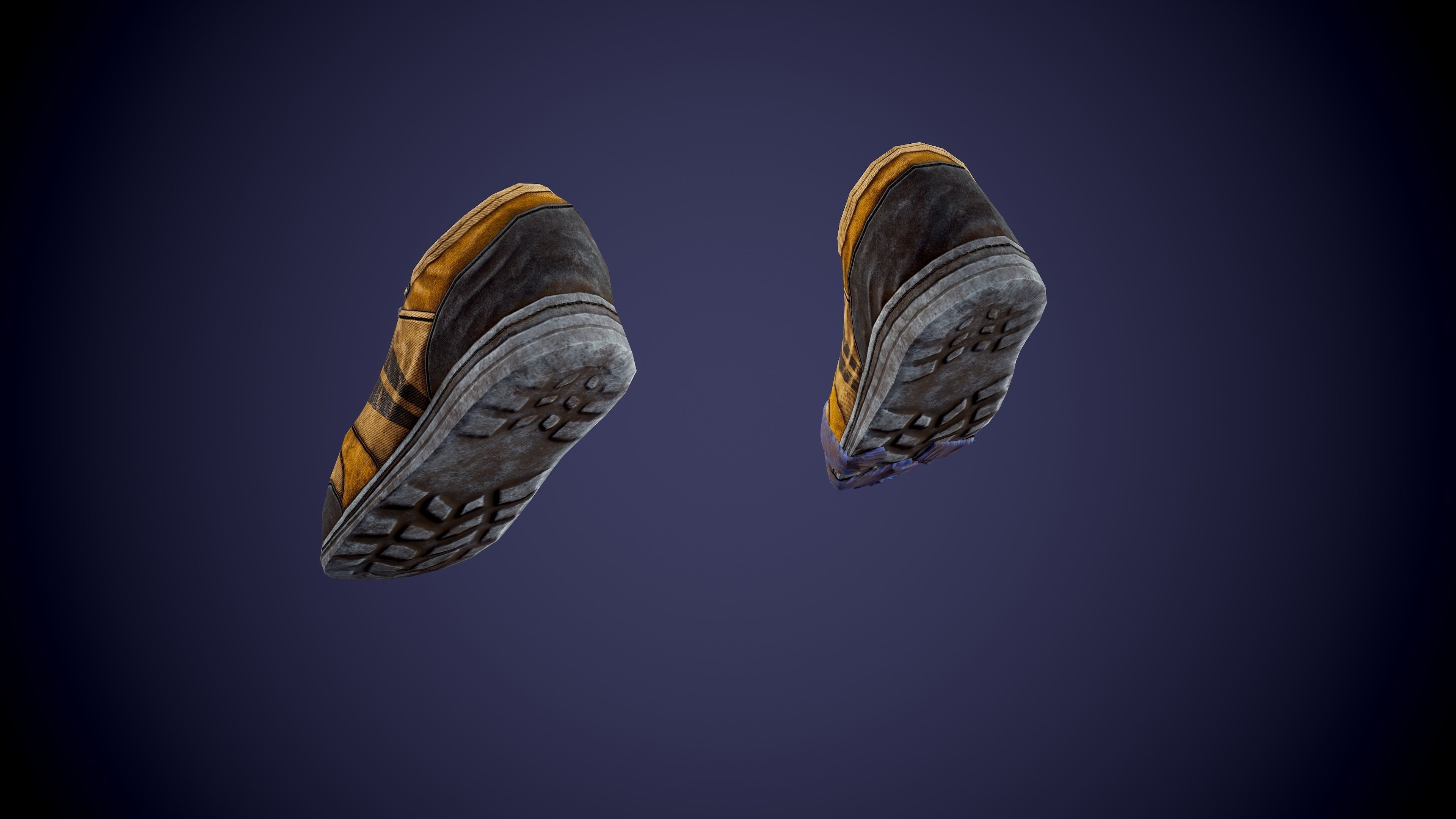 Post apocalyptic shoes Low-poly 3D model_5