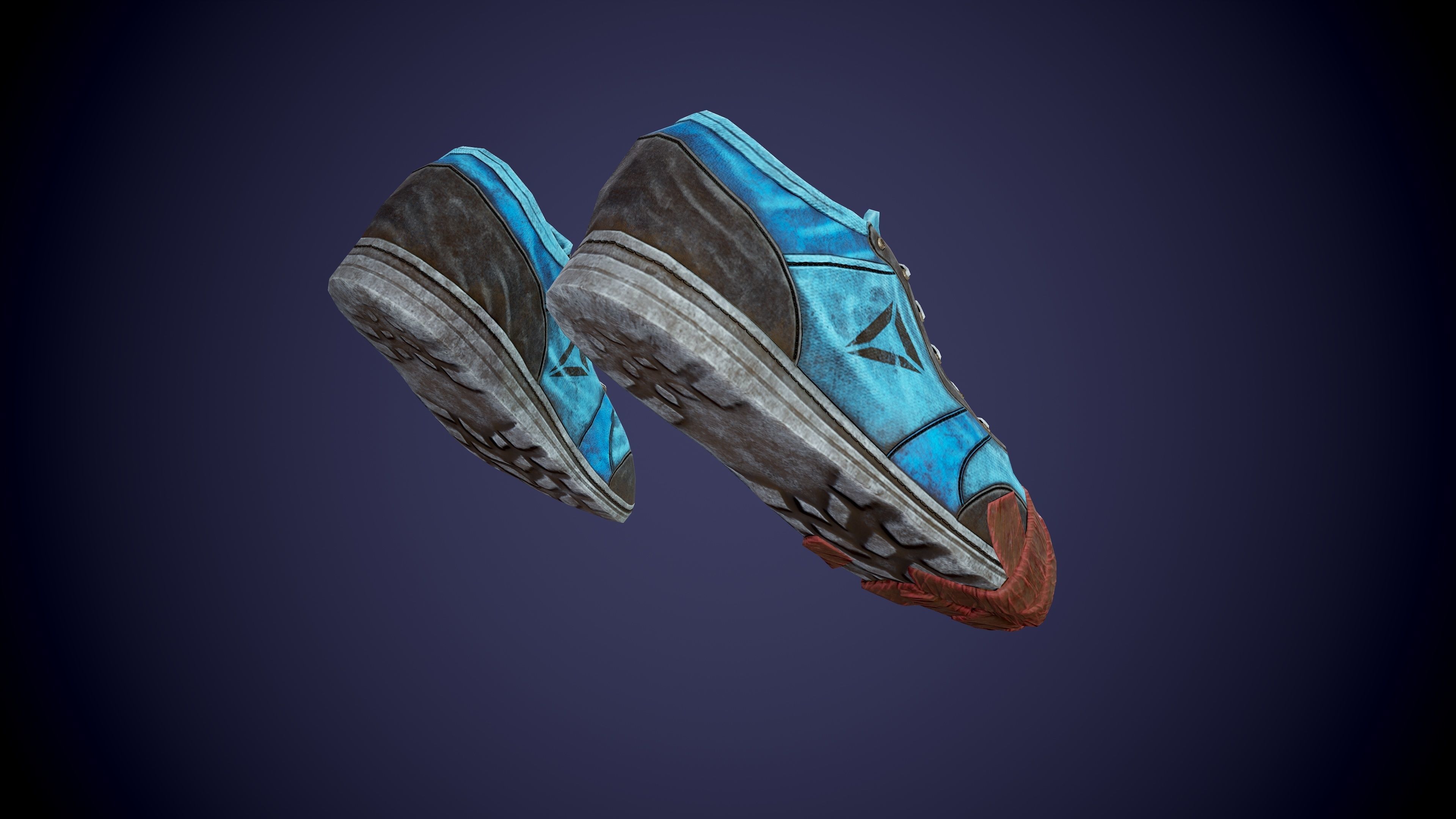 Post apocalyptic shoes Low-poly 3D model_16