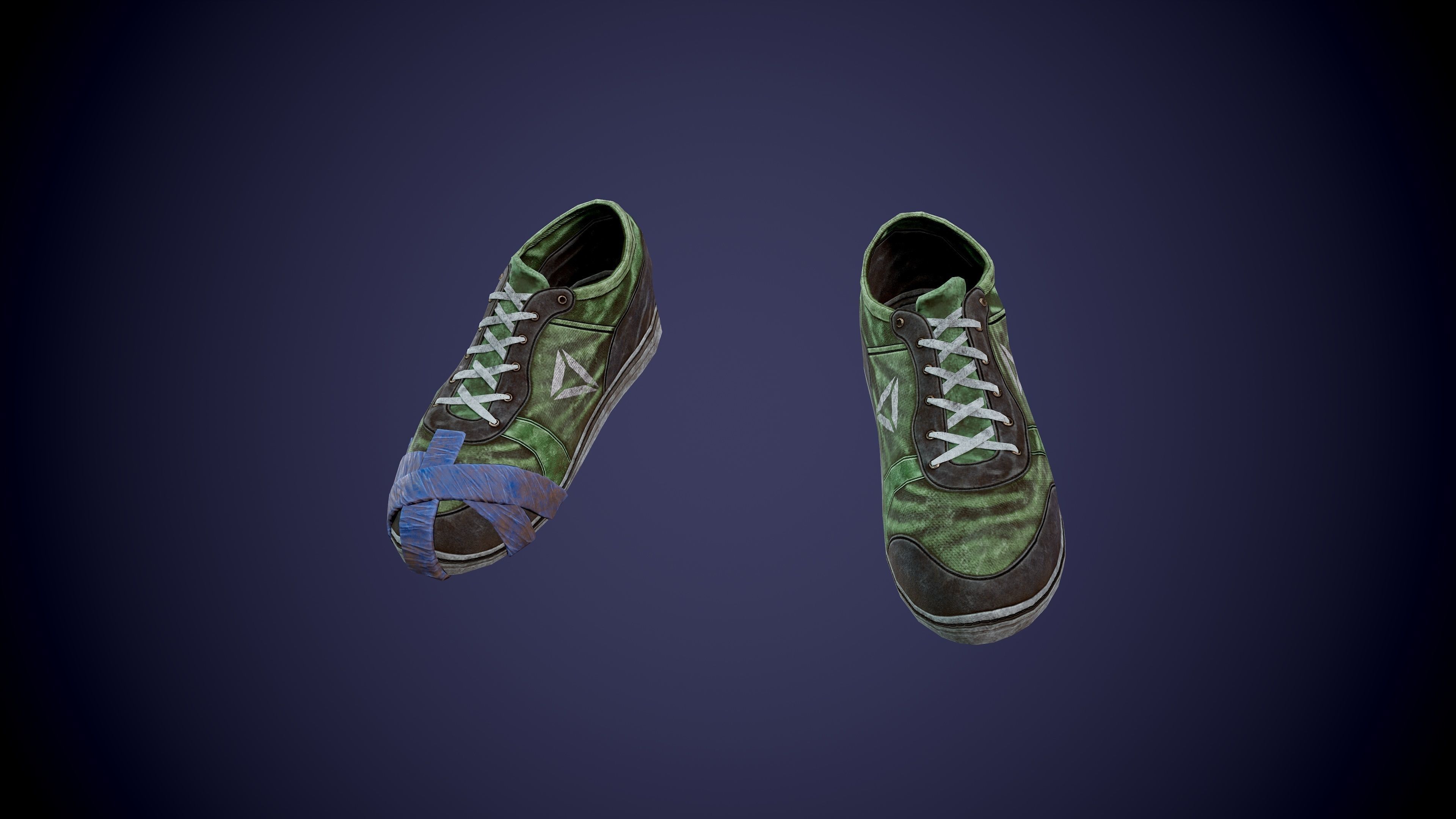 Post apocalyptic shoes Low-poly 3D model_8
