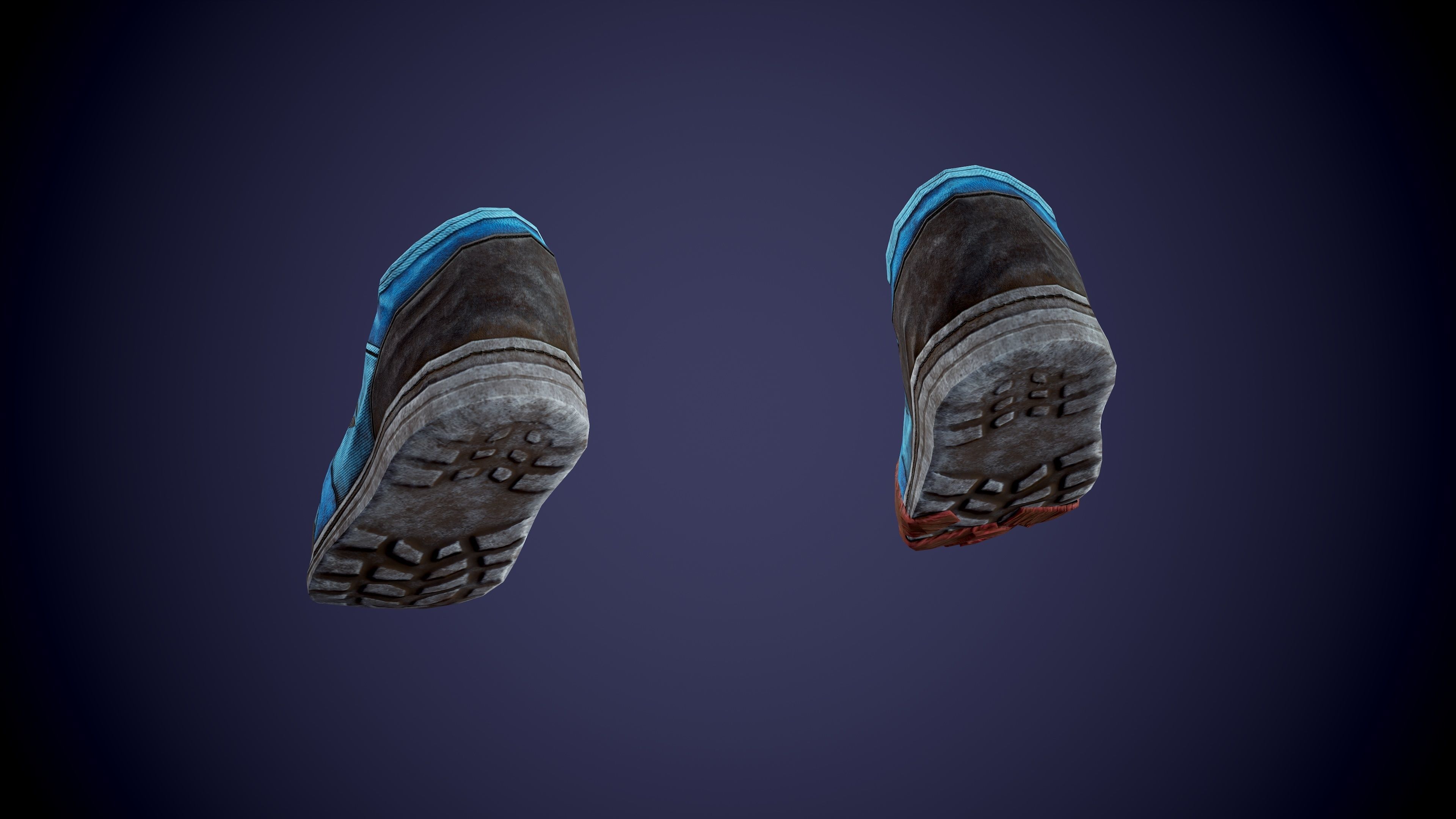 Post apocalyptic shoes Low-poly 3D model_15