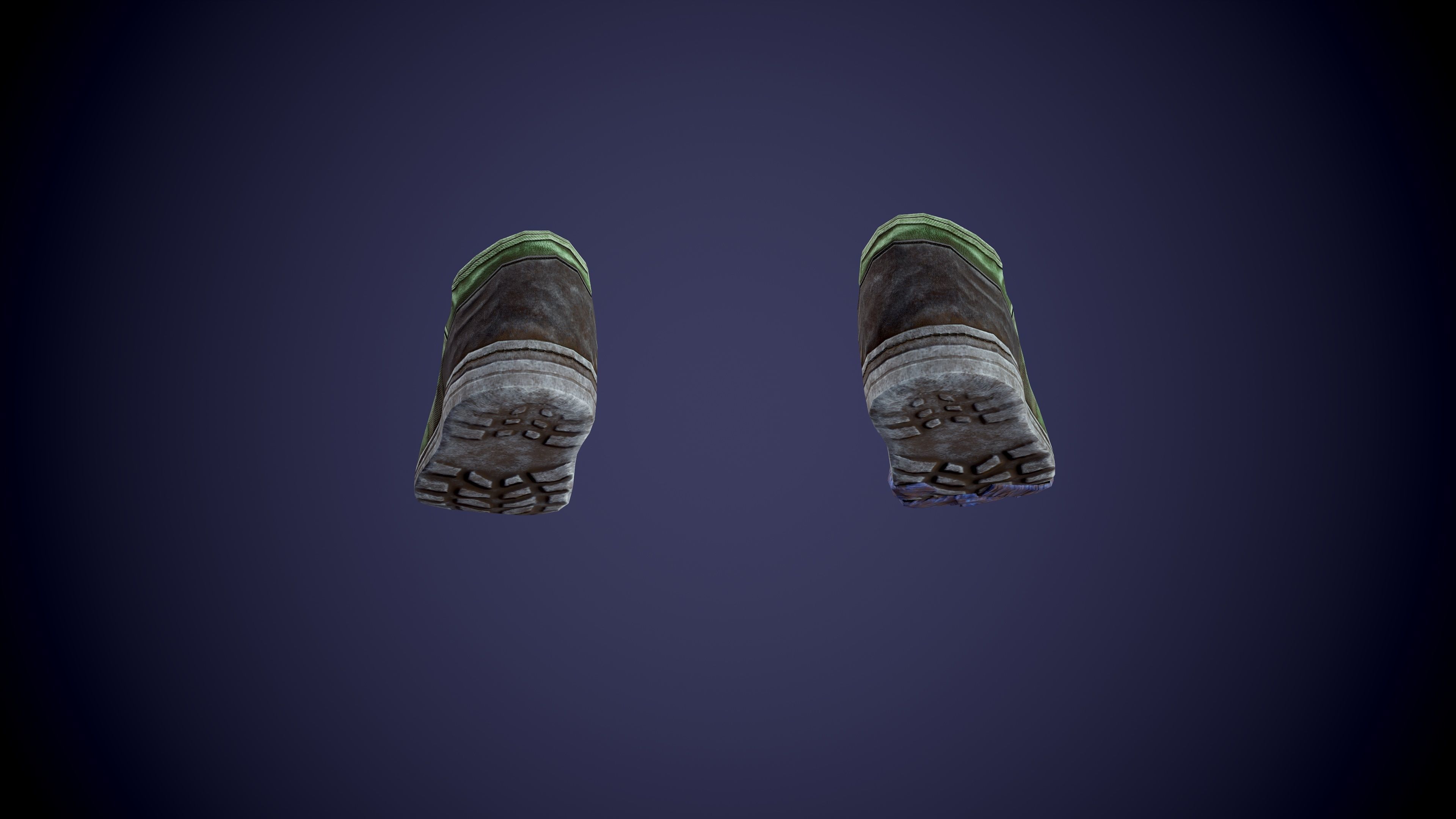 Post apocalyptic shoes Low-poly 3D model_10