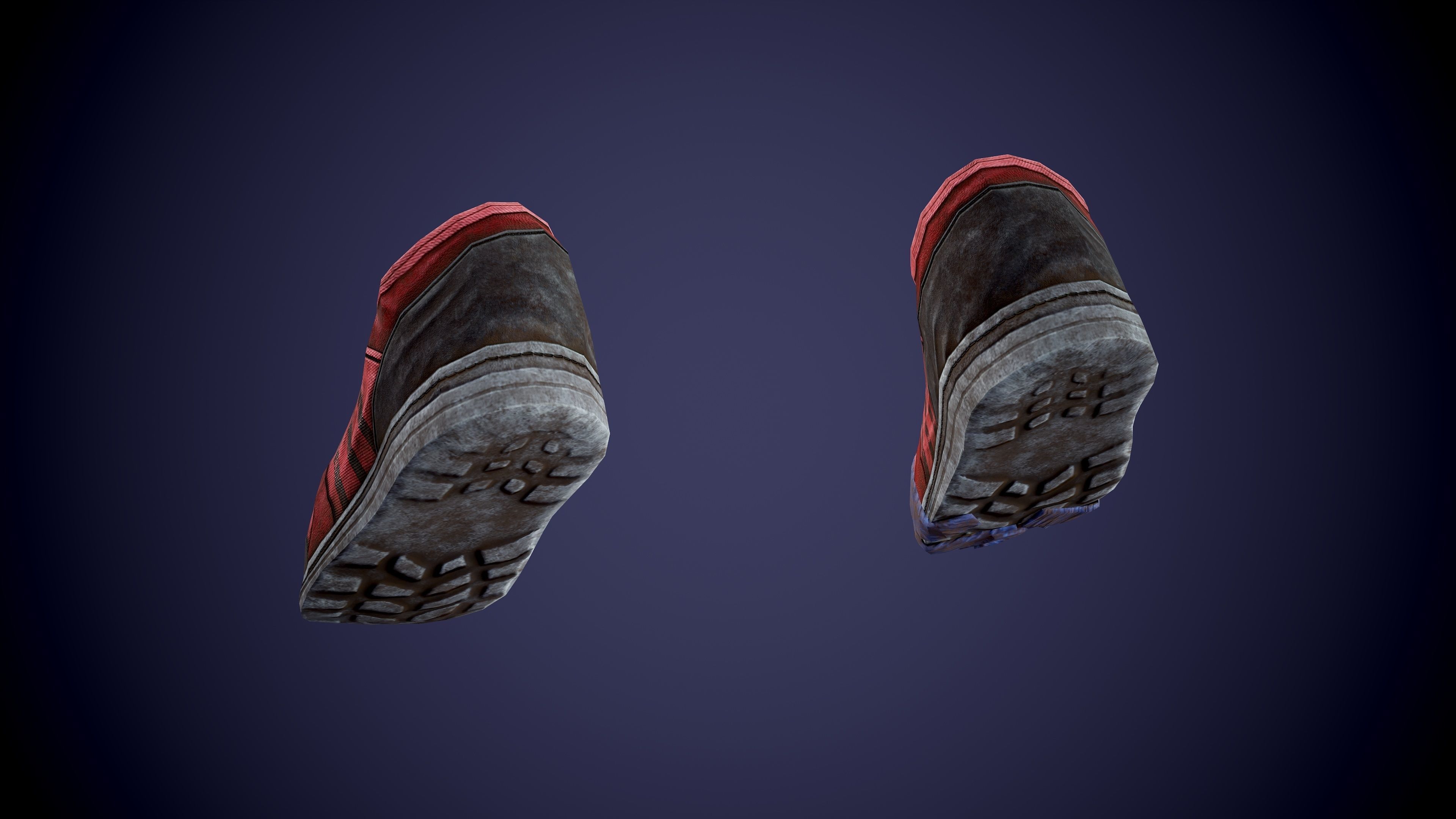 Post apocalyptic shoes Low-poly 3D model_20
