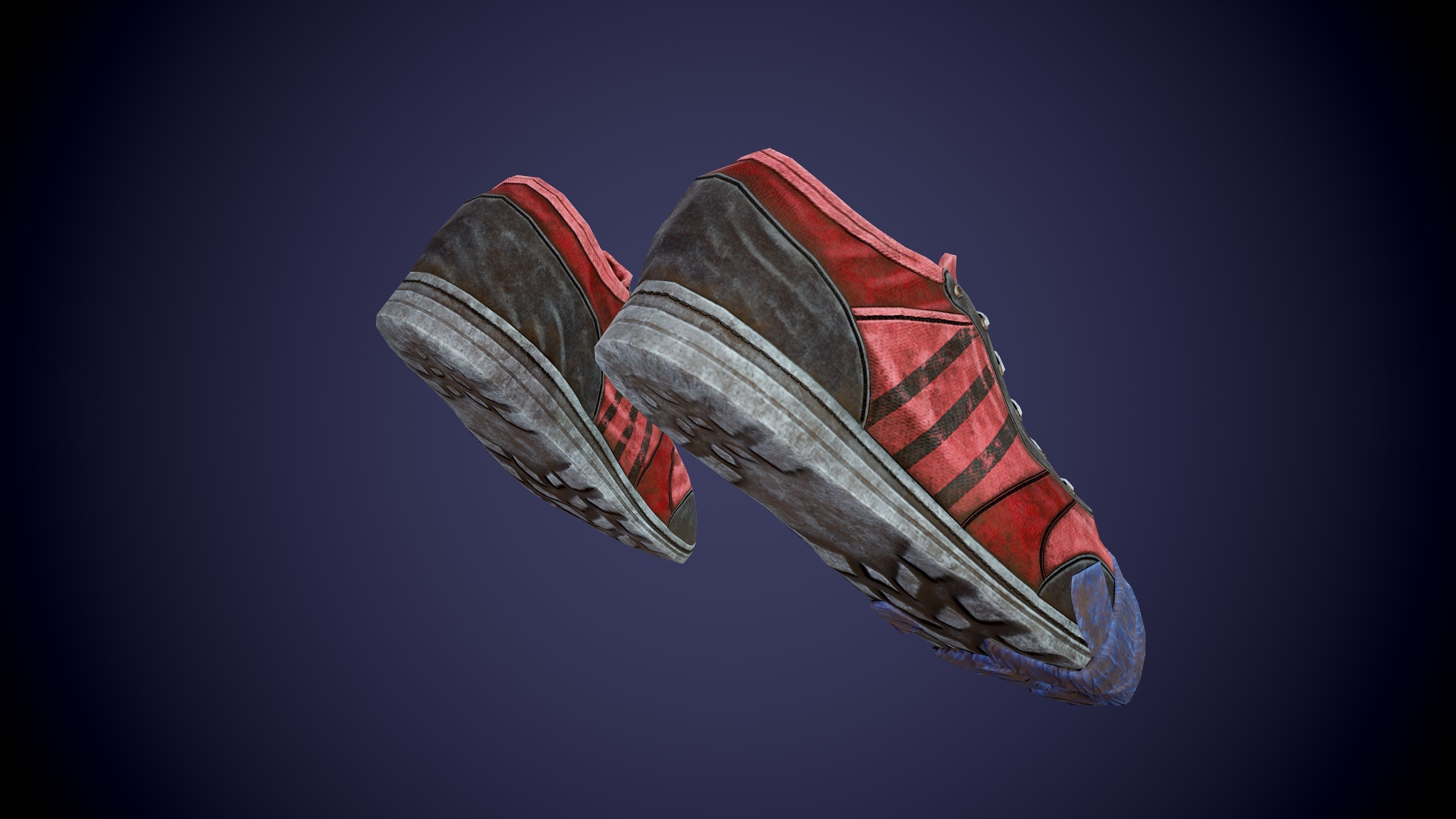 Post apocalyptic shoes Low-poly 3D model_21