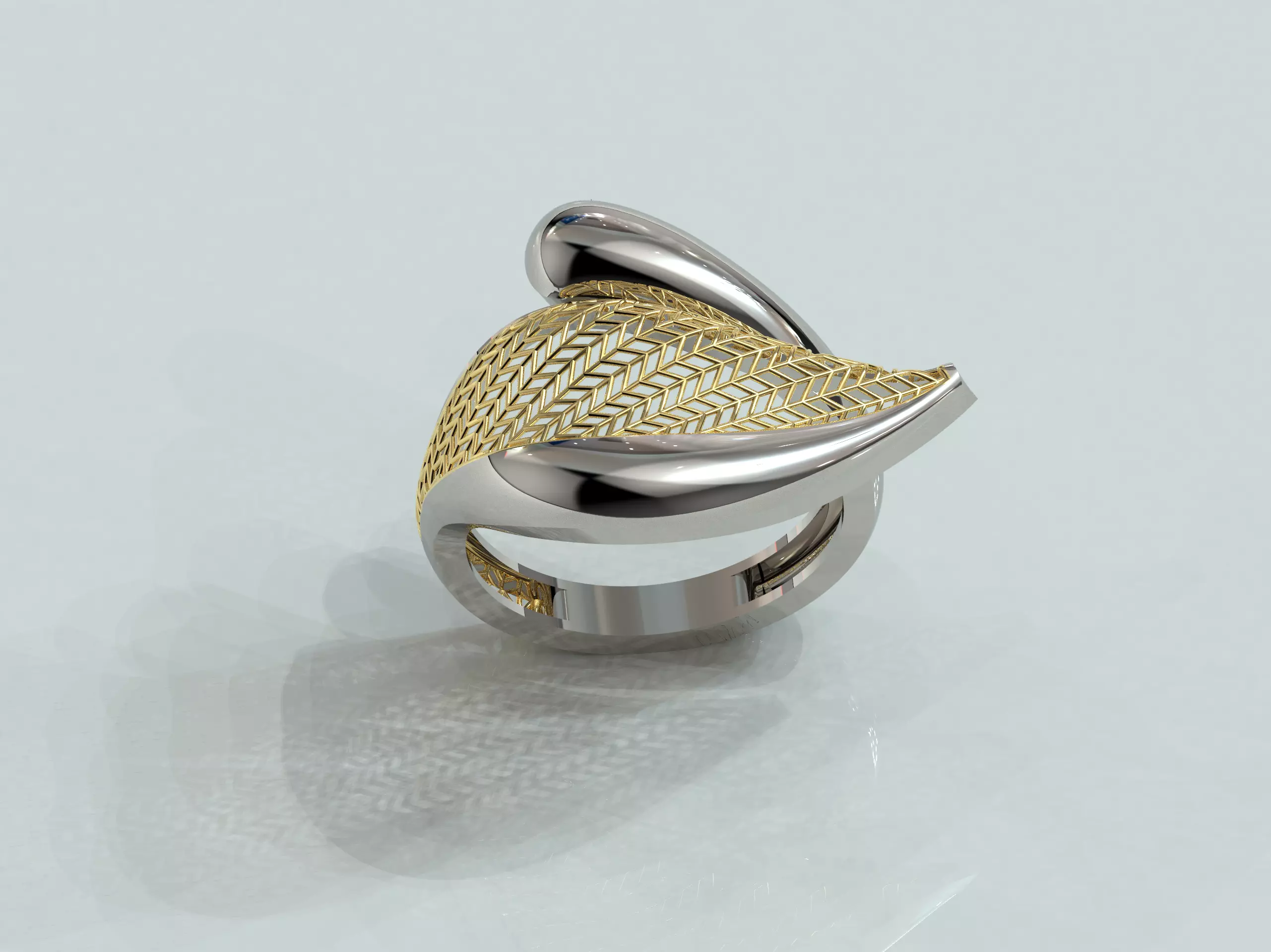 Leaf Ring 3D print model_0