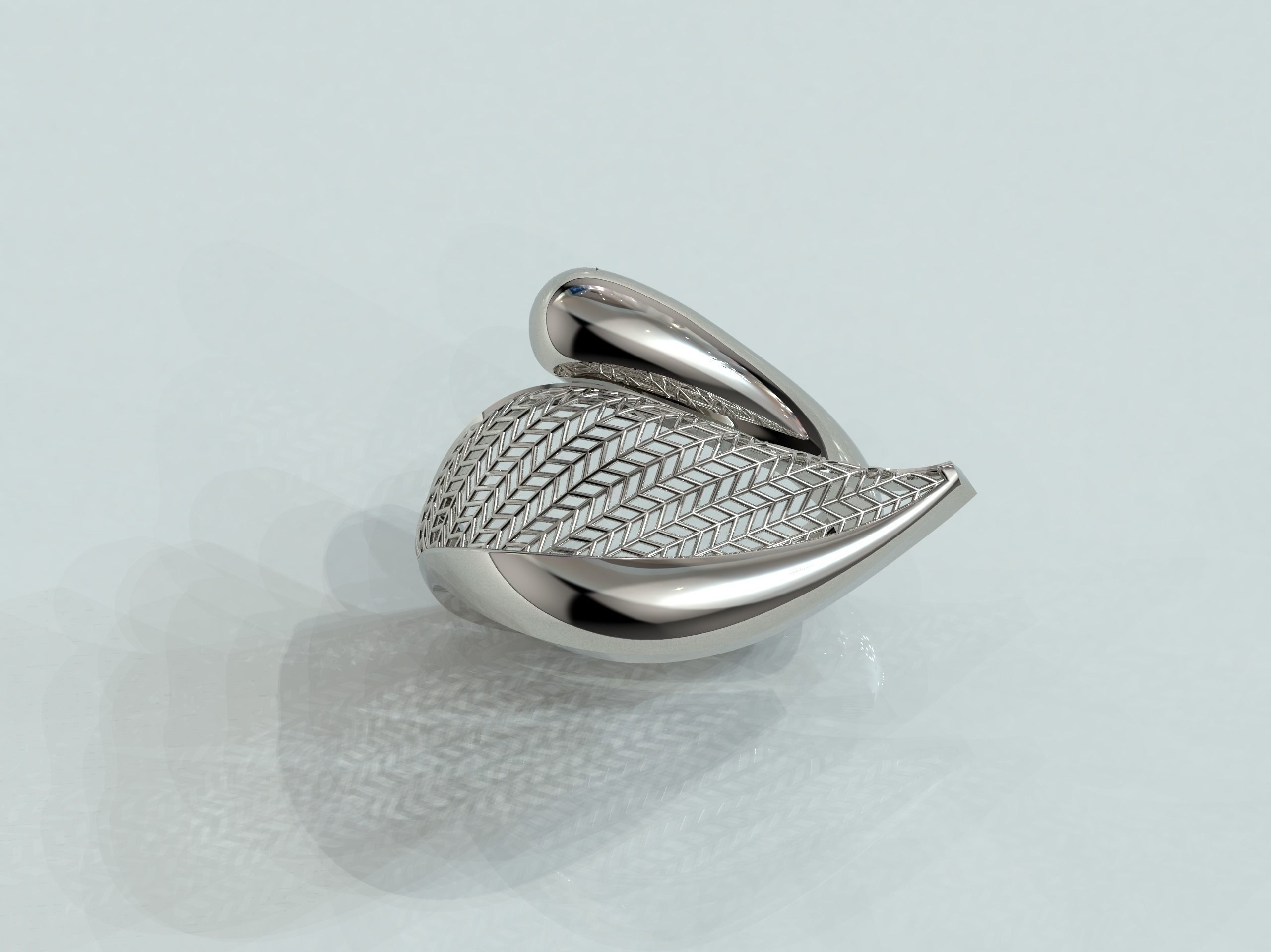 Leaf Ring 3D print model_8