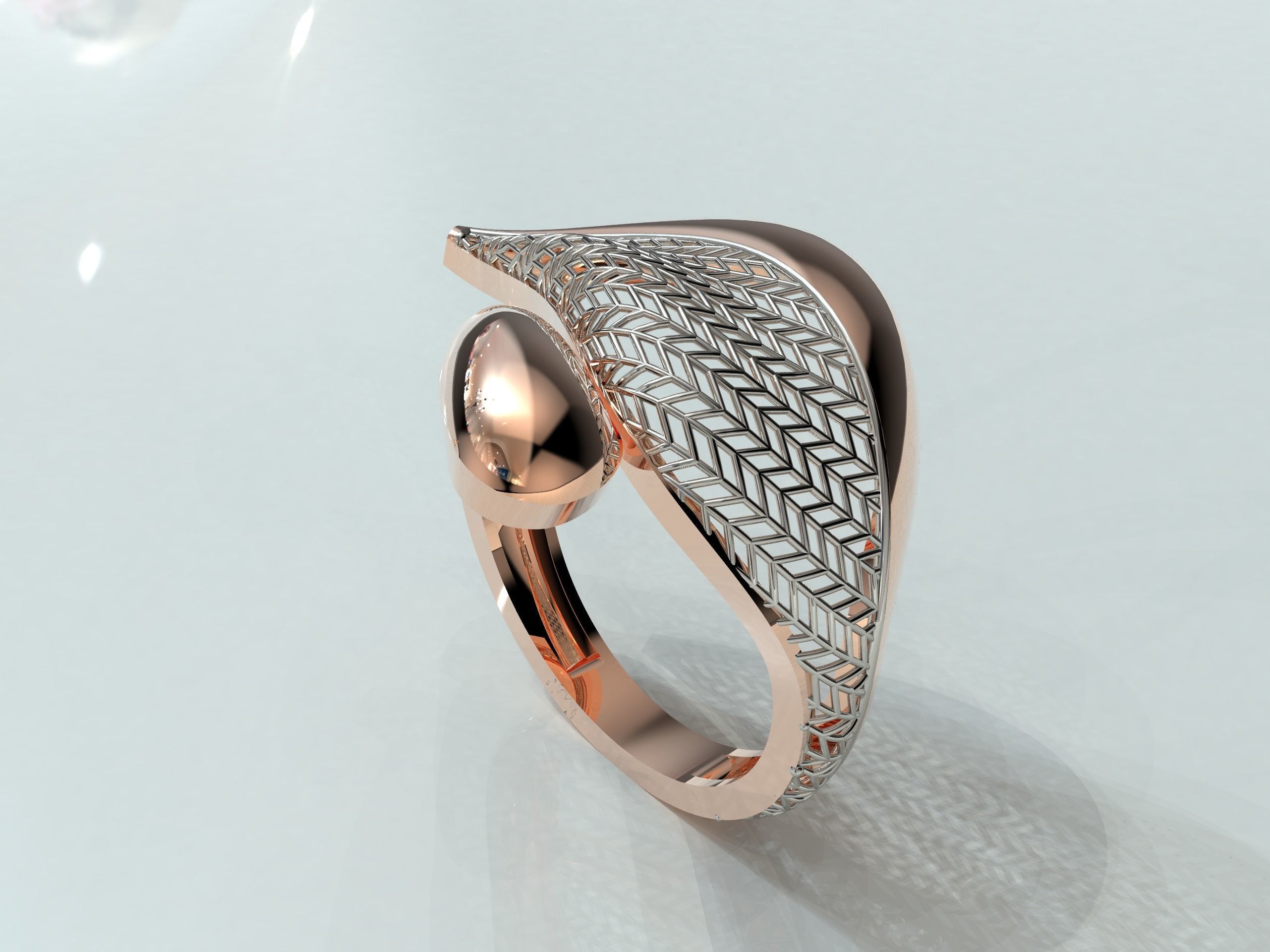 Leaf Ring 3D print model_3