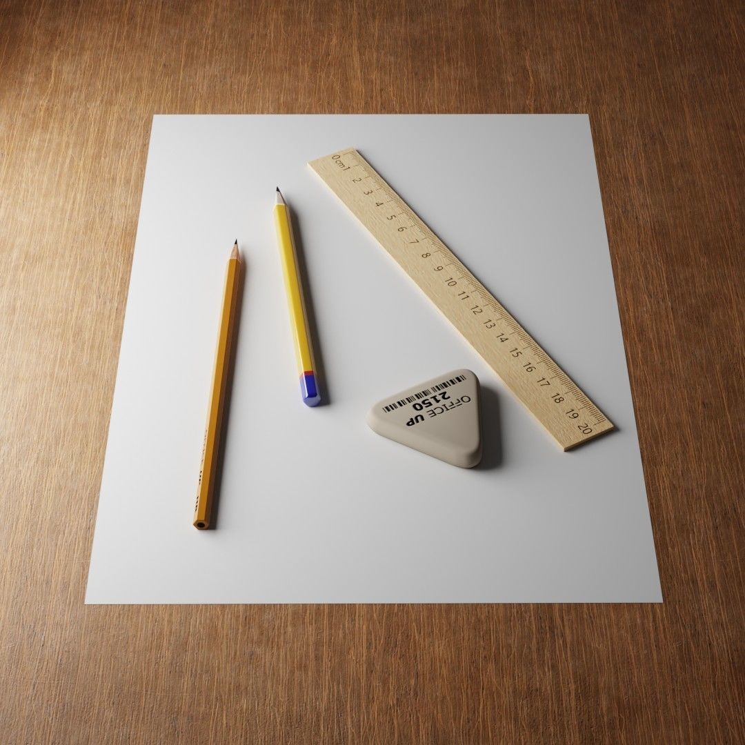 Triangle eraser  3D model_7