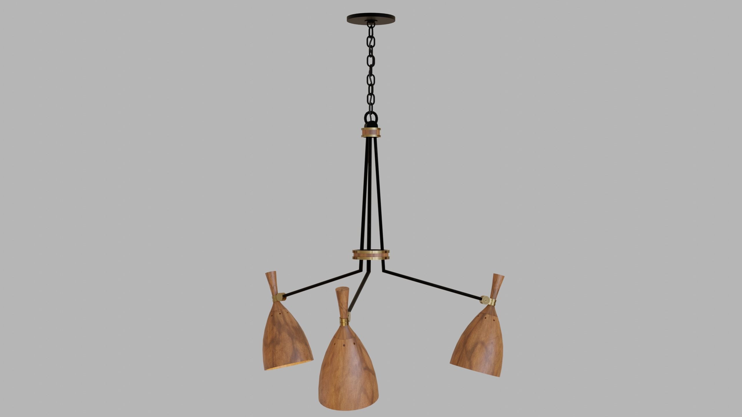 Chandelier set - Utopia acacia wood - Corbett Lighting 3D model_4