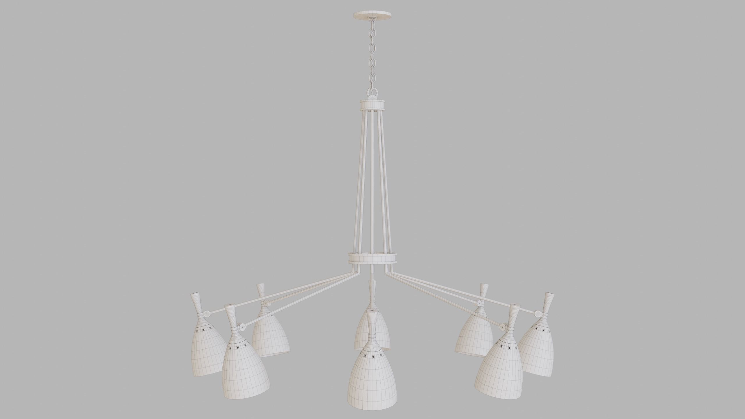 Chandelier set - Utopia acacia wood - Corbett Lighting 3D model_8