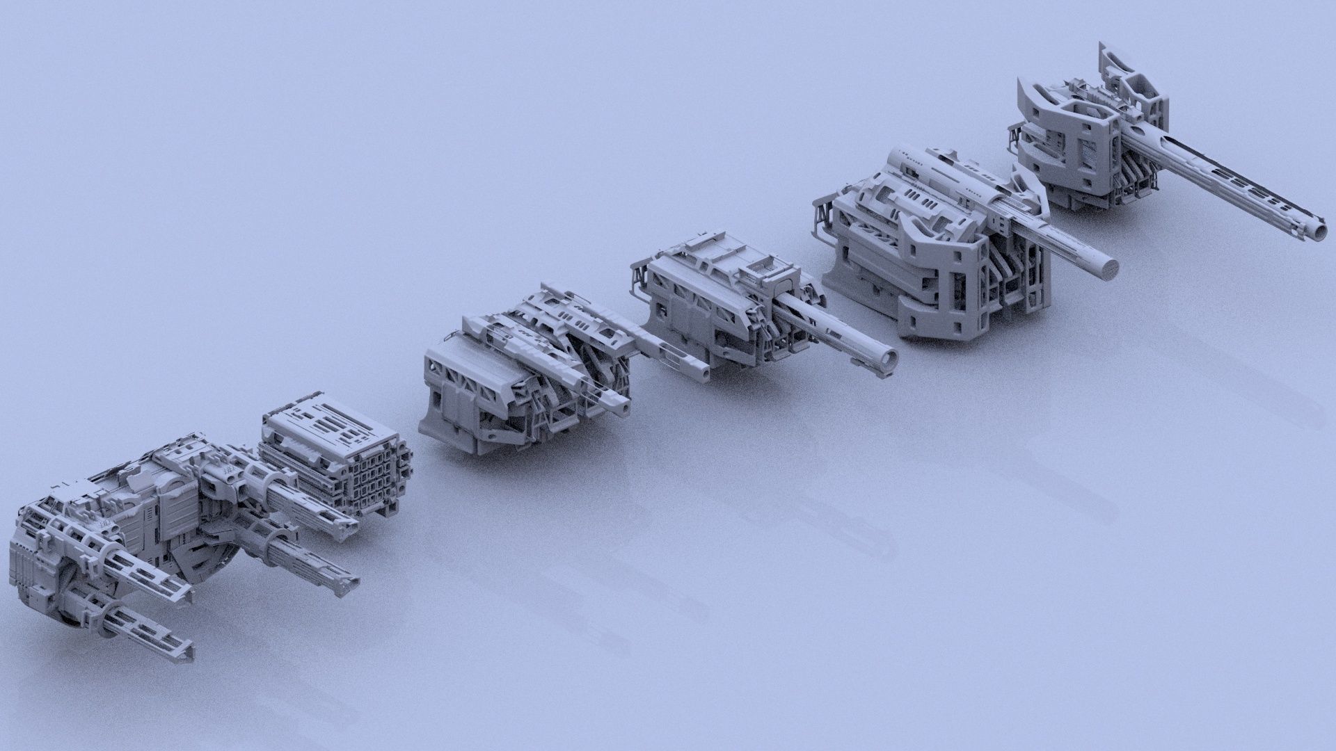 Sci-Fi Gunner Gun Turret Spaceship Military Ship Pack