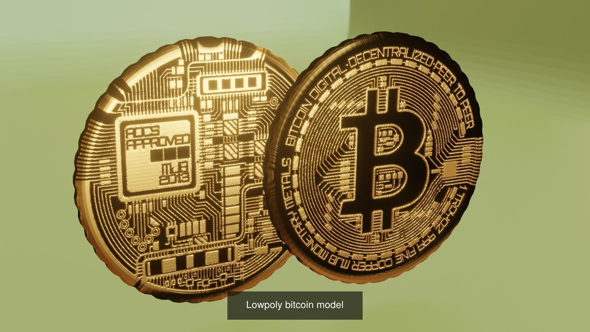 Cryptocurrency pack Bitcoin Dogecoin Ethereum Ripple 3D Model Collection_8