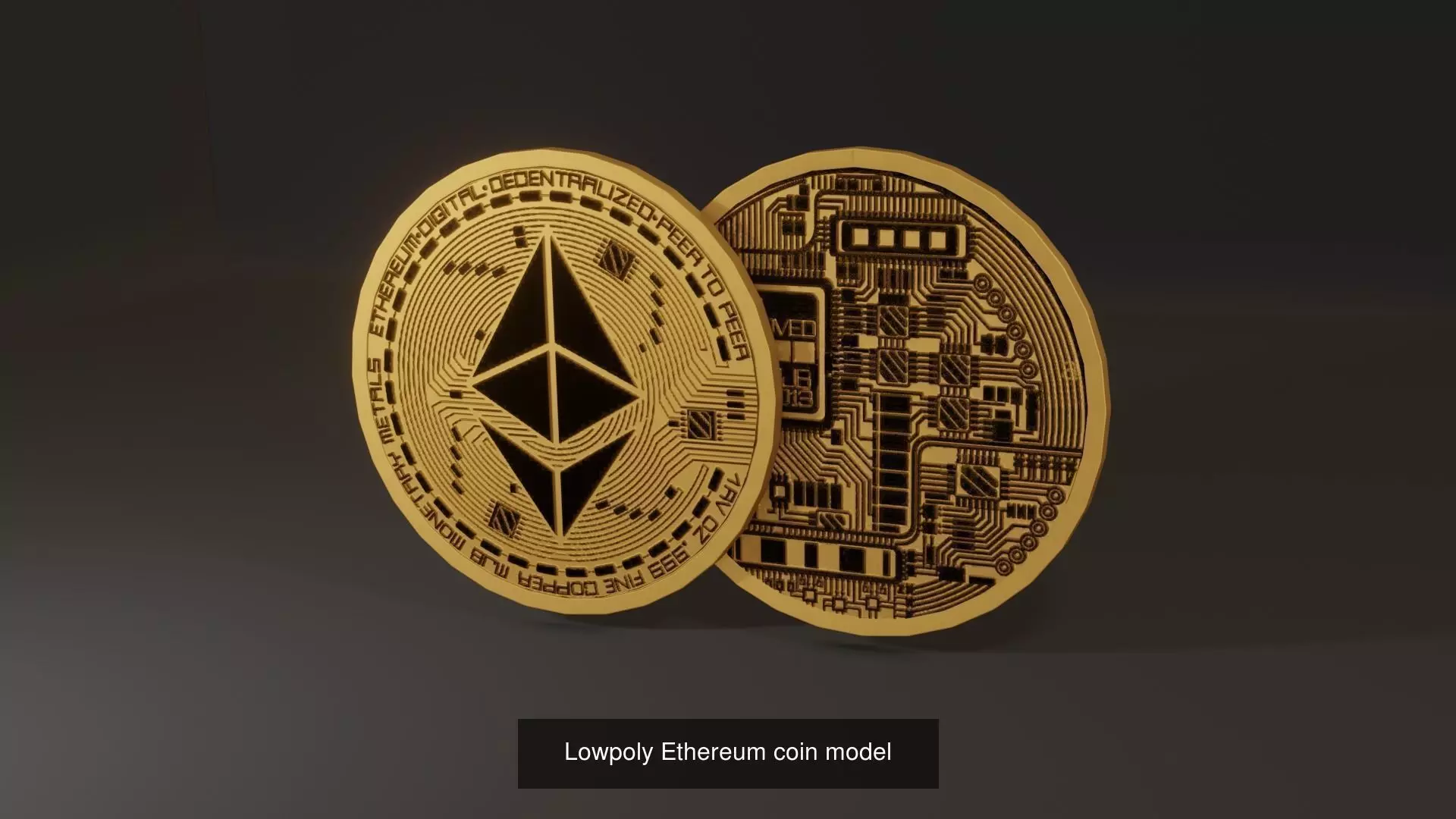 Cryptocurrency pack Bitcoin Dogecoin Ethereum Ripple 3D Model Collection_0