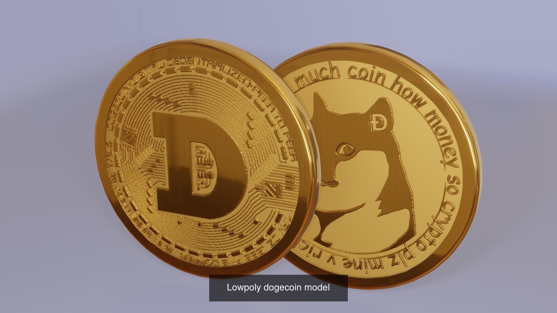 Cryptocurrency pack Bitcoin Dogecoin Ethereum Ripple 3D Model Collection_6