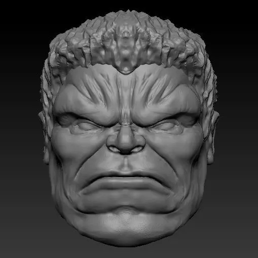 Red Hulk head sculpt 3D print model 3D model_0