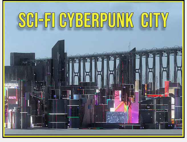 Sci Fi Cyberpunk City Buildings Futuristic  3D model