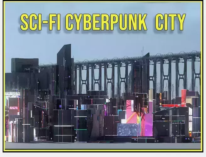 Sci Fi Cyberpunk City Buildings Futuristic  3D model