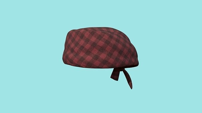 Bandana 01 - Red Plaid Pattern - Character Design Low-poly 3D model