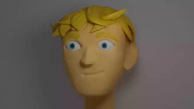 stylized head man Free 3D model