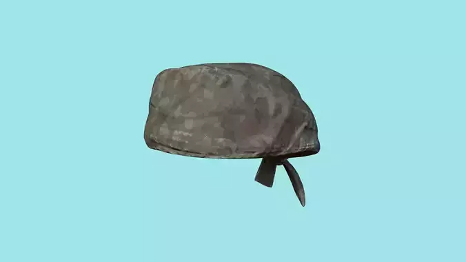 Bandana 02 - Green Camouflage Military - Character Design Low-poly 3D model