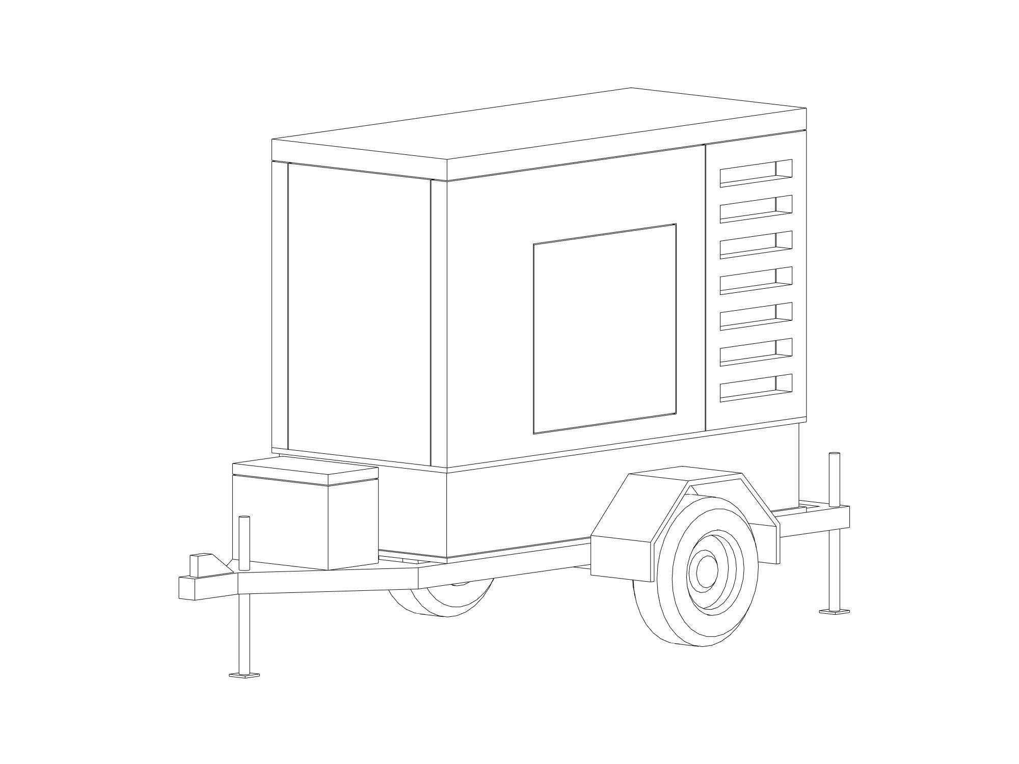 Towable Mobile Generator - Revit Family 3D model_3